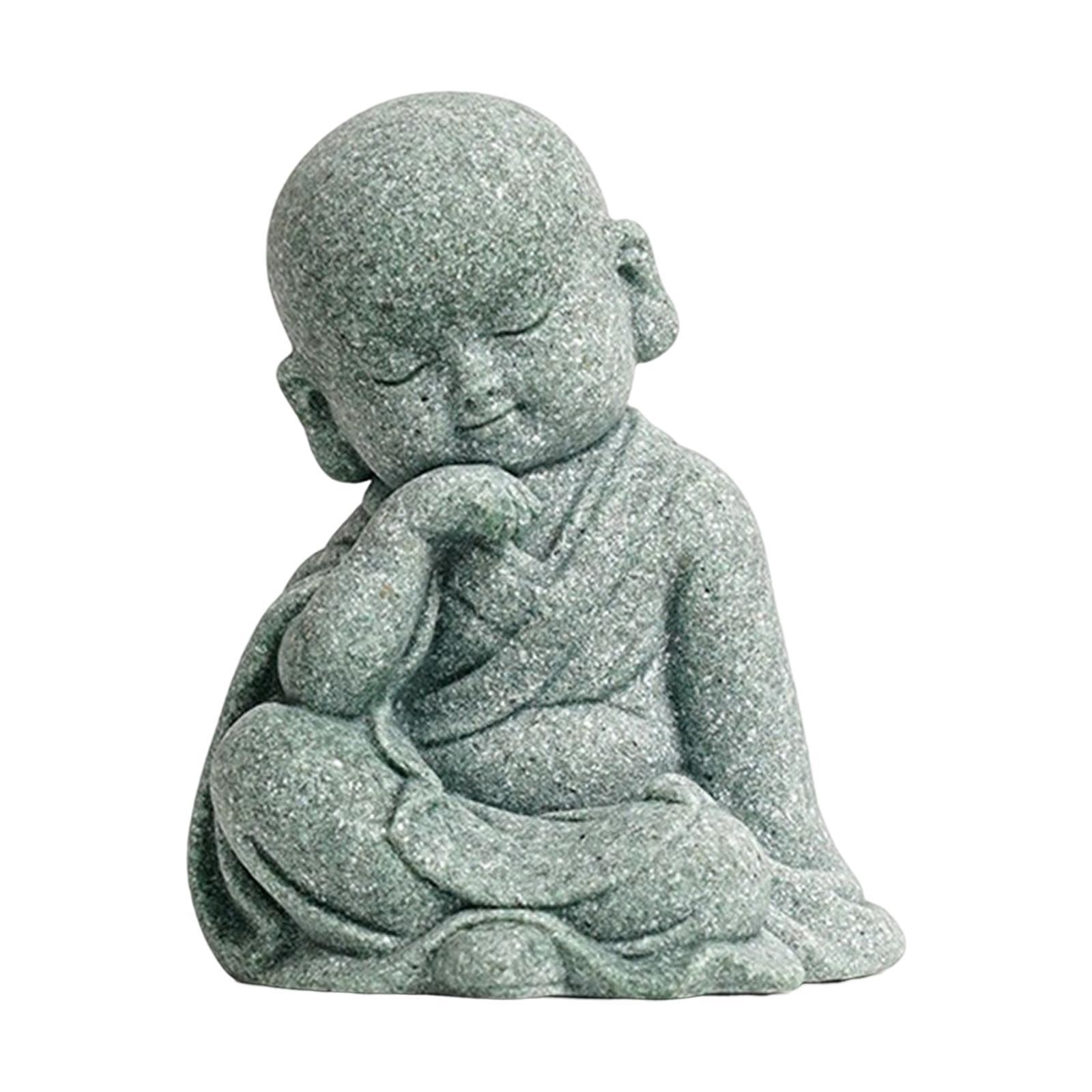 Monk Figurine Buddha Statue Sculpture Chinese Sculpture for Tabletop Car Outdoor