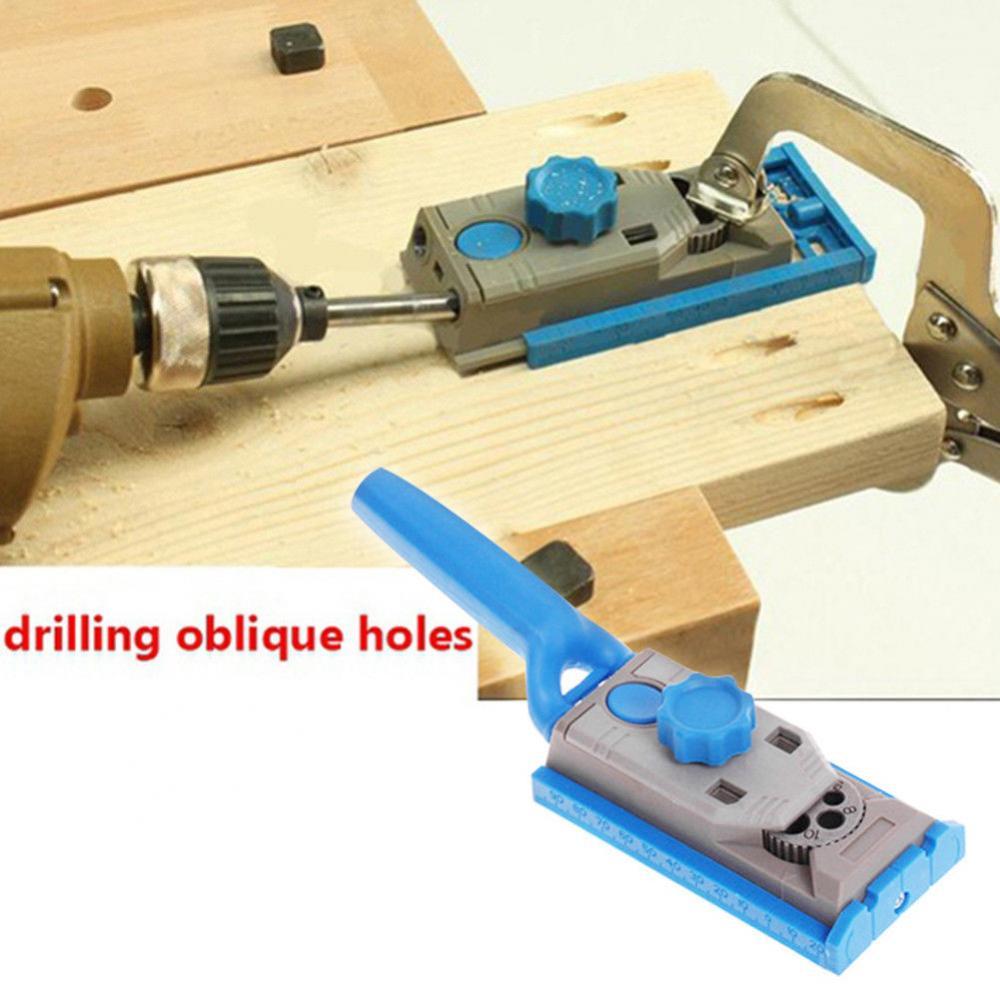 Jig Pocket Hole Drill Round Tenon Locator Woodworking Joinery Joining Tool