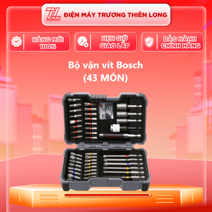 BỘ DỤNG CỤ BOSCH 43 MÓN (MỚI)  - Hàng chính hãng