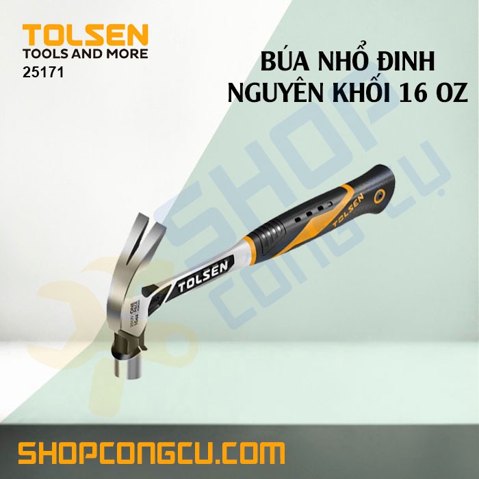 Búa nhổ đinh nguyên khối 16oz Tolsen 25171