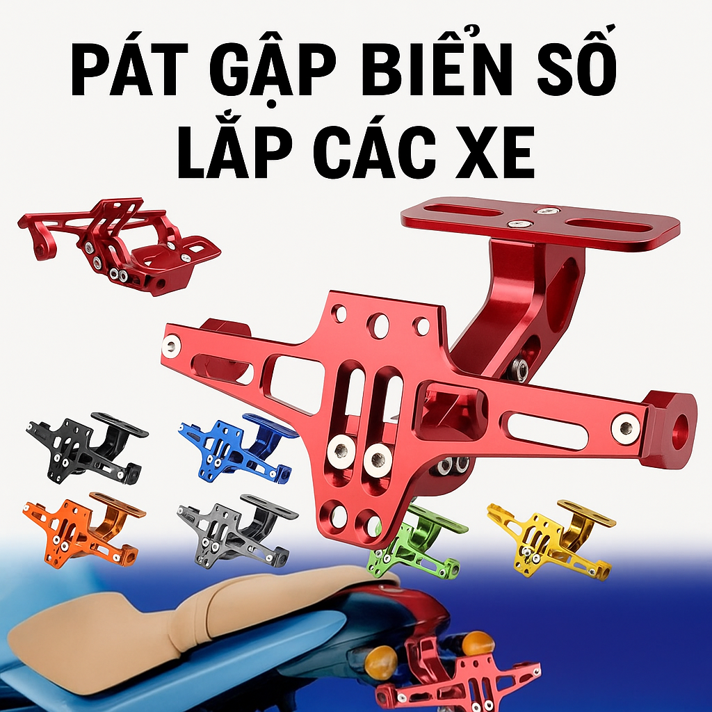 Pát Gập Biển Số Cao Cấp Nhôm Hợp Kim, Siêu Đẹp, Chống Rung Tốt, Phù Hợp Mọi Xe