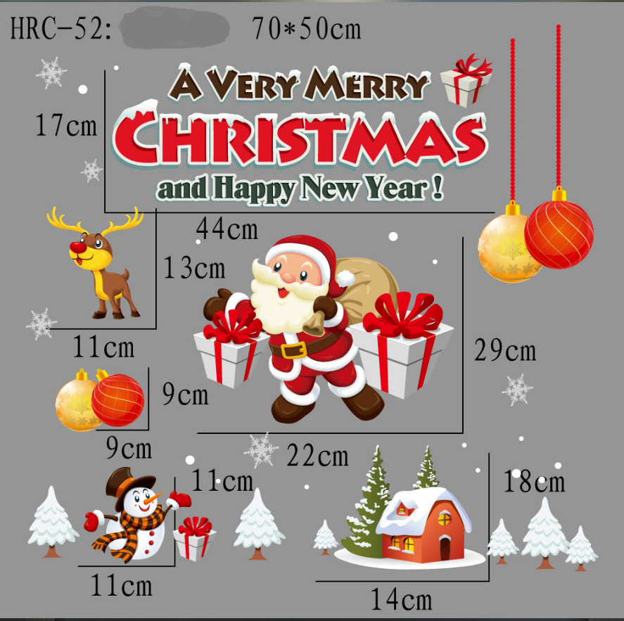 Decal tĩnh điện trang trí noel (không cần keo dán) - HYC-52