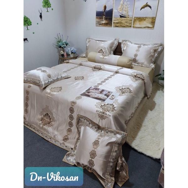 Bộ chăn ga gối gấm nhập 5 món hàng đẹp