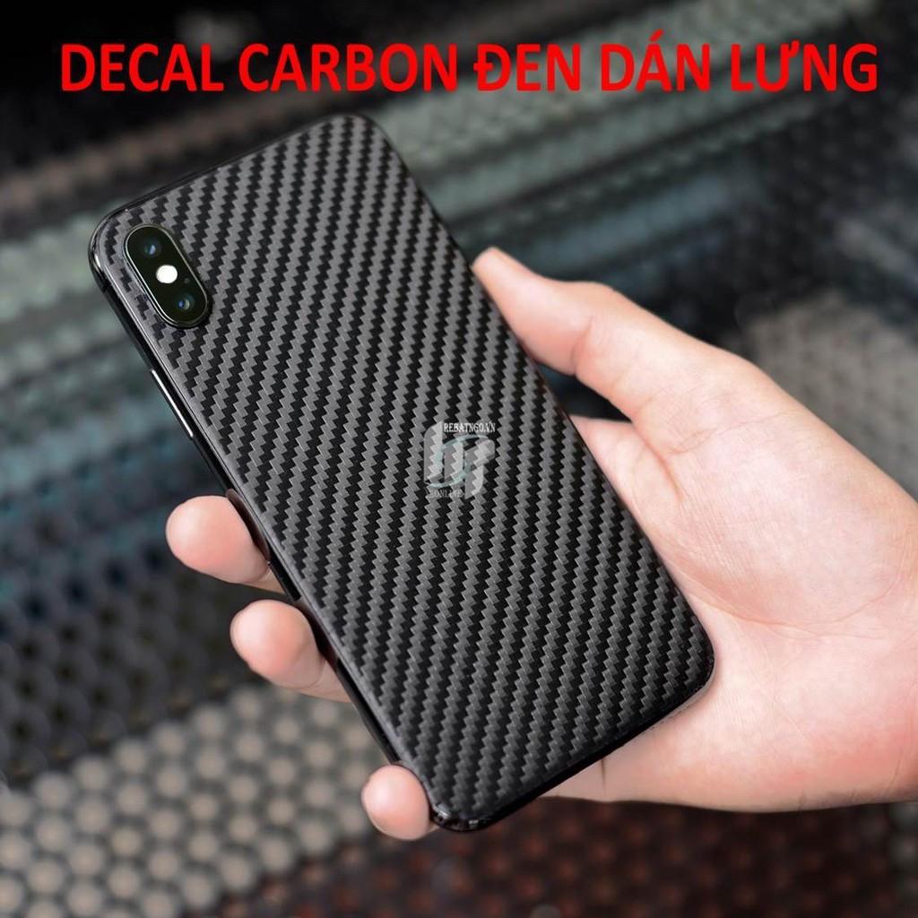 Miếng Dán Skin Carbon đen 3D dành cho iphone 6 / 6s / 6s plus / 7 / 7plus / 8 / 8plus/ X / Xs / Xs Max