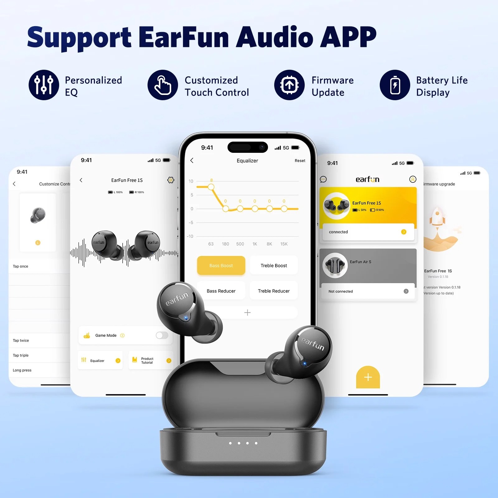 Tai nghe True Wireless EarFun Free 1S - Hàng chính hãng