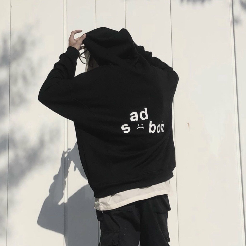 Áo hoodie nam nữ , áo hoodie thêu chữ sadboiz mặt buồn đáng yêu