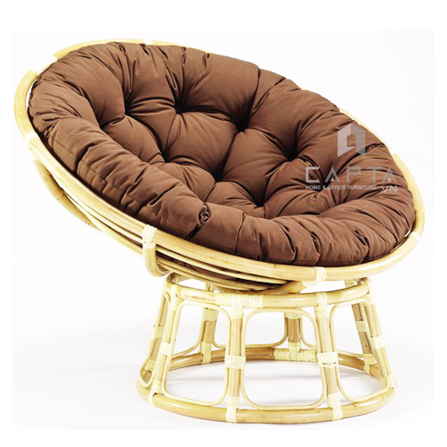 Ghế thư giãn Papasan Nội thất Capta Ghế mây đan thủ công khung gỗ màu tự nhiên Papasan Chair D100