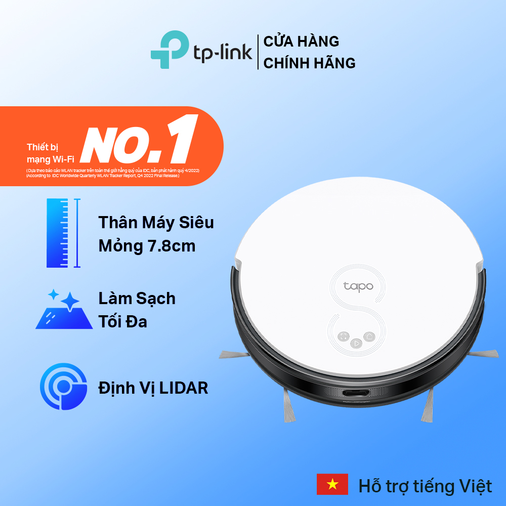 Robot Hút Bụi Và Lau Nhà TP-Link Tapo RV20 Mop / RV20 Mop Plus Điều Hướng LiDar MagSlim - Hàng Chính Hãng