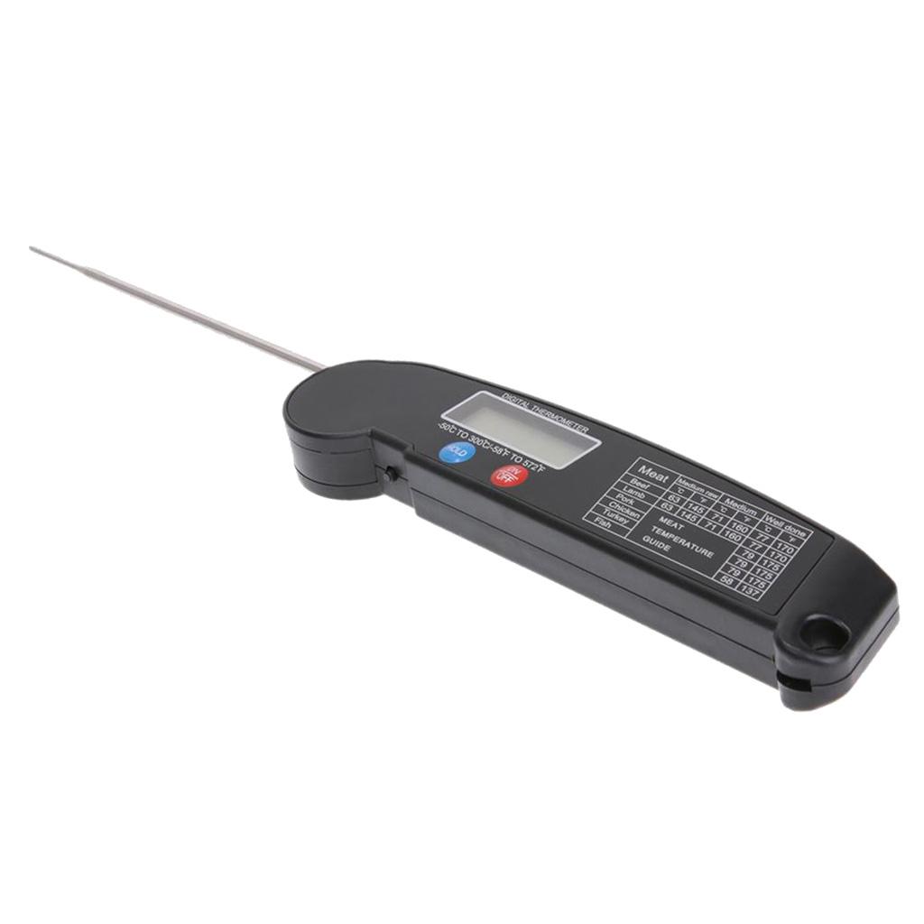 LCD Digital Instant Read Kitchen Food Thermometer With Folding Long Probe BBQ Meat Water Milk Household Cooking Temperature Tools