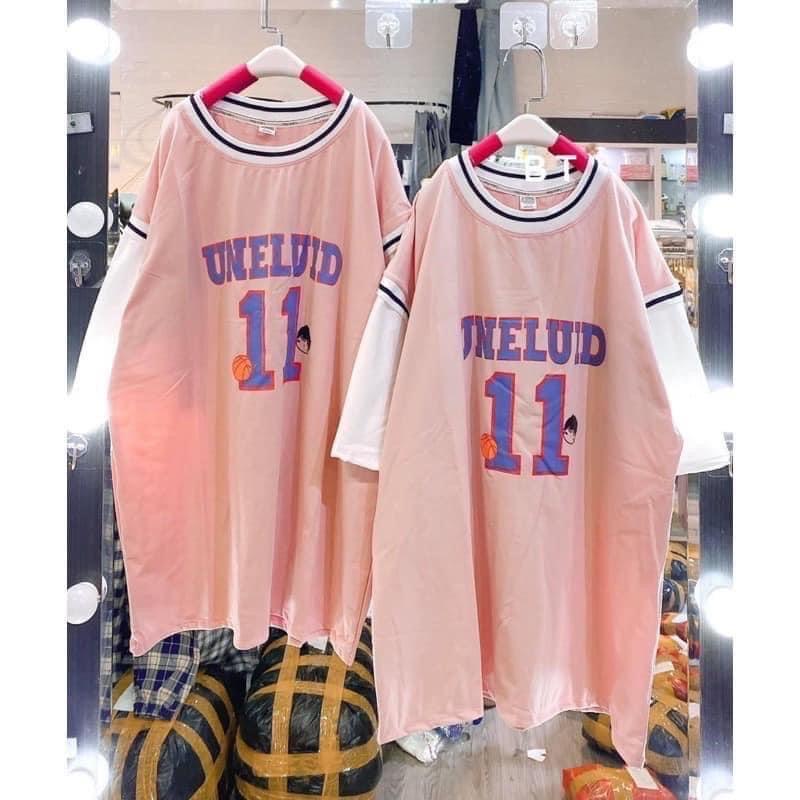 Áo thun phối tanktop bóng rổ nam nữ tay lỡ unisex form rộng Phối số 11 2 màu hồng trắng cực lạ basics tee phông oversize