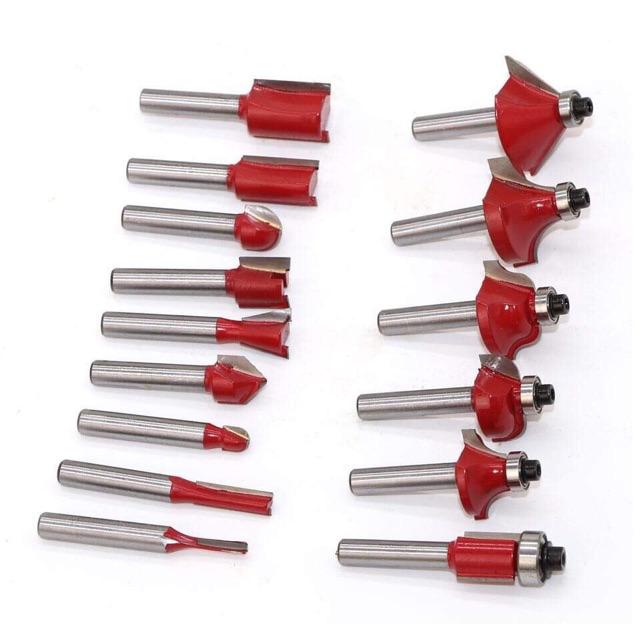 Bộ 12 mũi phay gỗ cốt 12ly7 - Mũi soi gỗ
