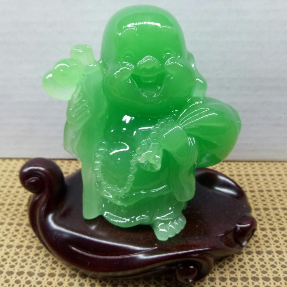 TƯỢNG PHẬT DI LẶC CHIÊU TÀI Xanh/Vàng- Phong Thủy Thịnh Vượng - Để Trên ÔTô/Bàn Làm Việc/Trong Nhà