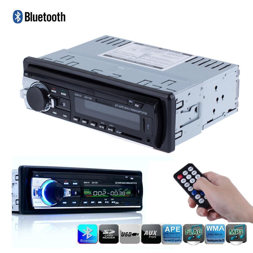 Car Radio Bluetooth 1 DIN In 12V SD/USB Aux FM CD Stereo Head Unit