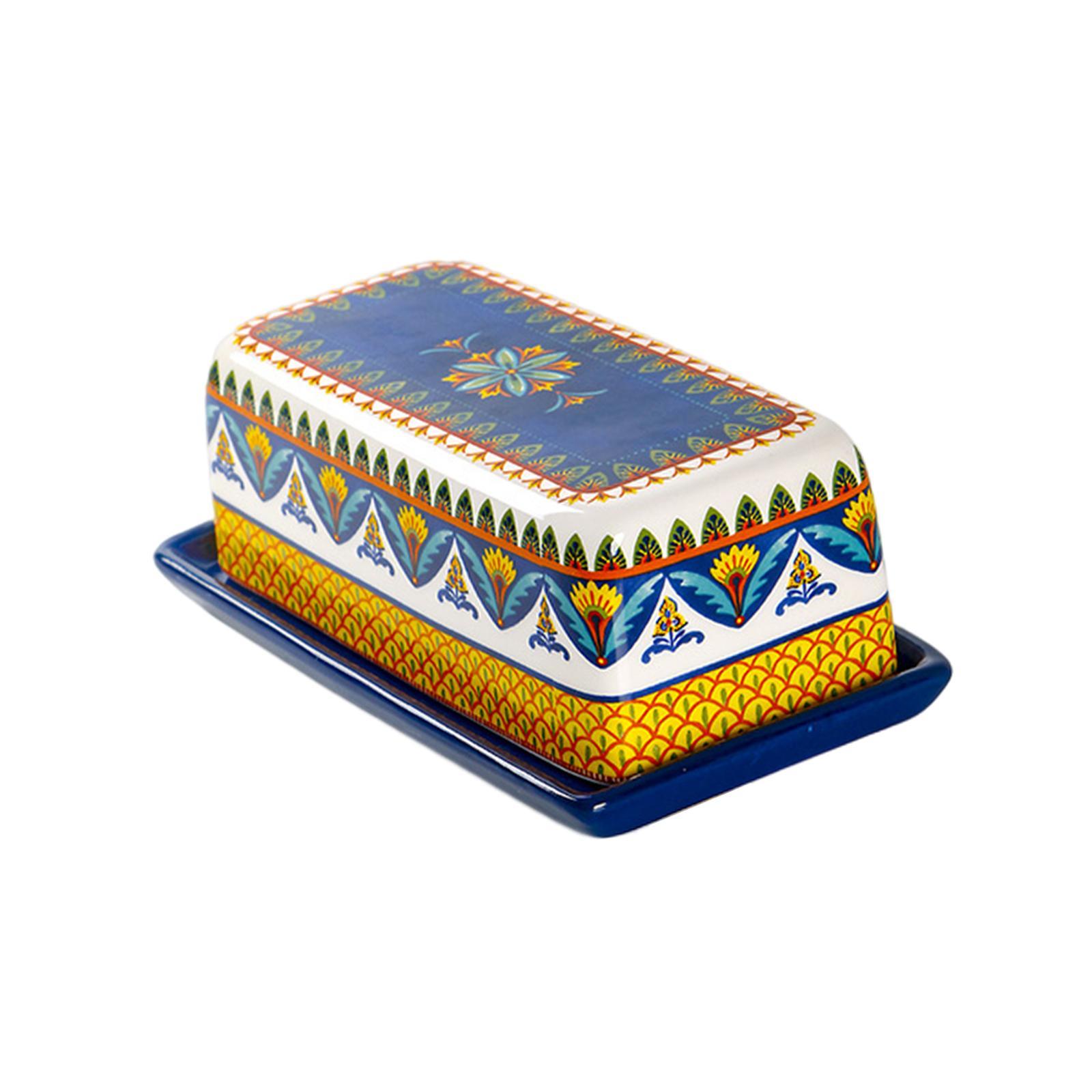 Butter  Storage  Multicolor with Lid Painted Versatile Butter Keeper Butter Keeper Tray for Kitchen All Types of Butter