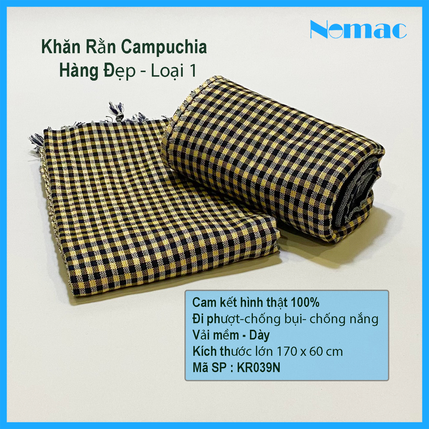 Khăn rằn Campuchia/ khăn đi phượt thời trang Nomac KR013