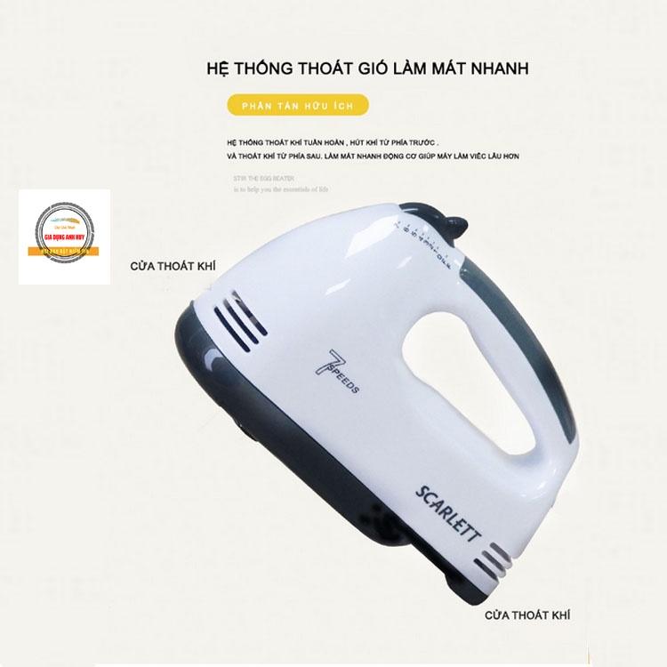 Máy đánh trứng cầm tay SCARLETT Có 7 Cấp Độ có thể trộn bột và làm kem mini Công Suất 180W
