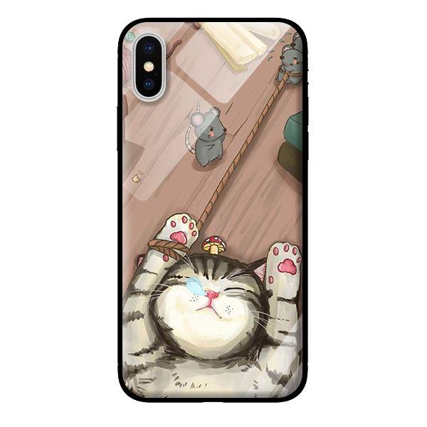 Ốp kính cường lực cho iPhone XS Mèo Khóc - Hàng chính hãng