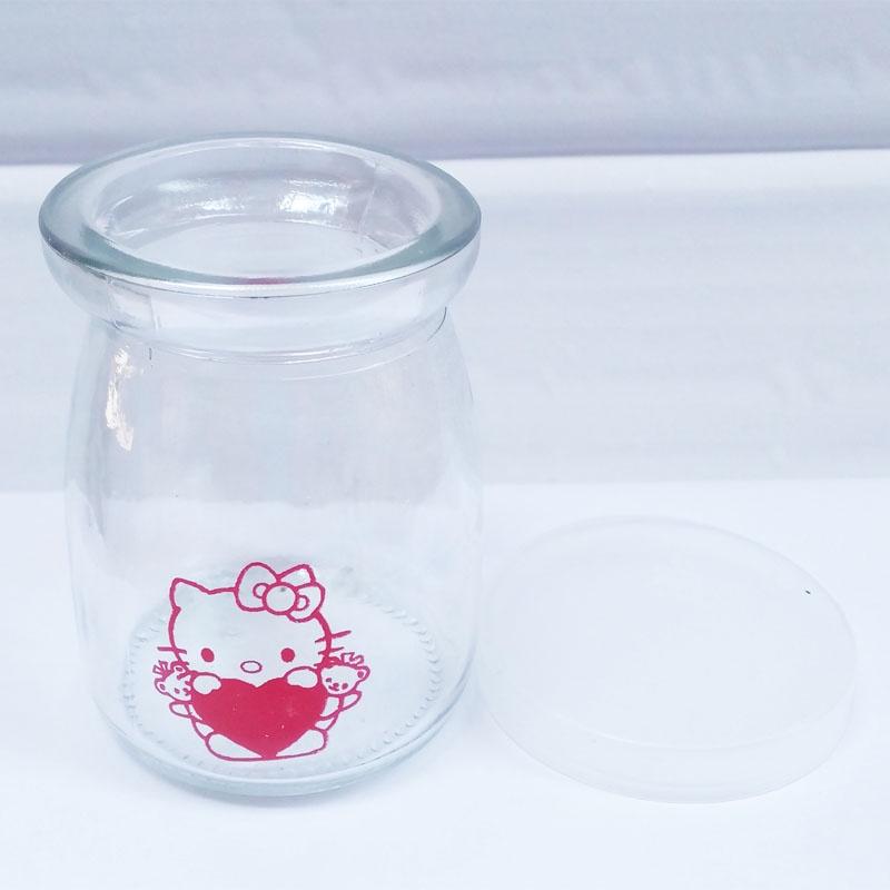 Bộ 12 Hũ Đựng Sữa Chua Thuỷ Tinh Hello Kitty