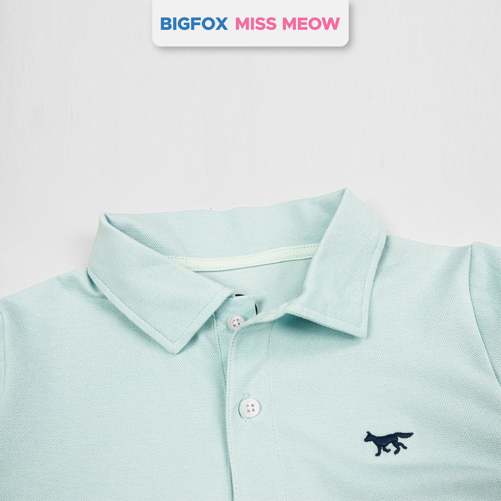 Áo polo bé trai Bigfox Miss Meow chất cá sấu, áo có cổ đồng phục đi học size đại 7-15 tuổi 50kg