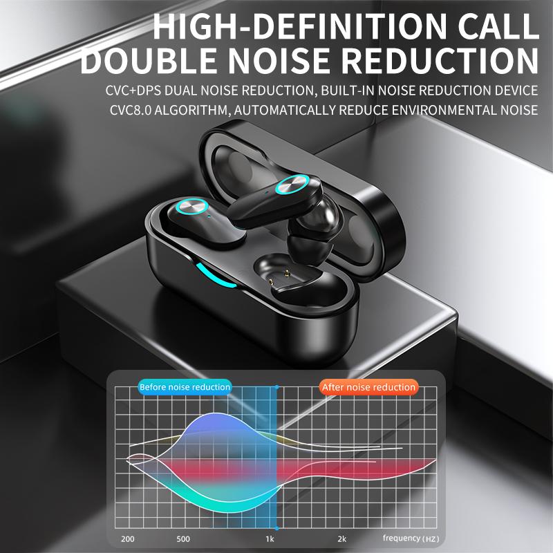 Mini TWS Bluetooth 5.0 HD Gọi Tai Nghe Không Dây Cảm Ứng Điều Khiển Chơi Game Thể Thao Chống Thấm Nước Tai Nghe Nhét Tai Có Mic