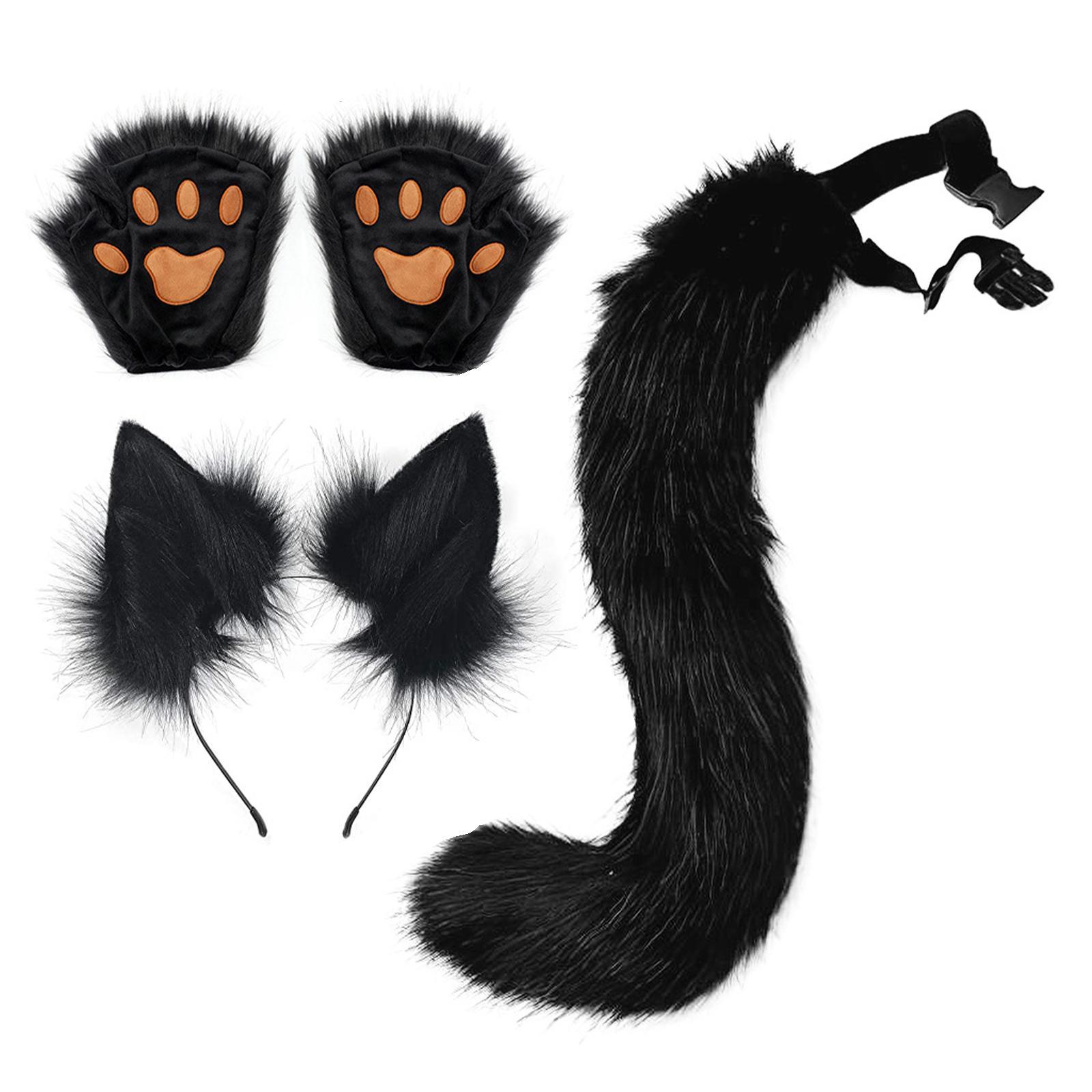 Fox Ears Tail Cosplay Props for Halloween Fancy Dress Parties Carnival