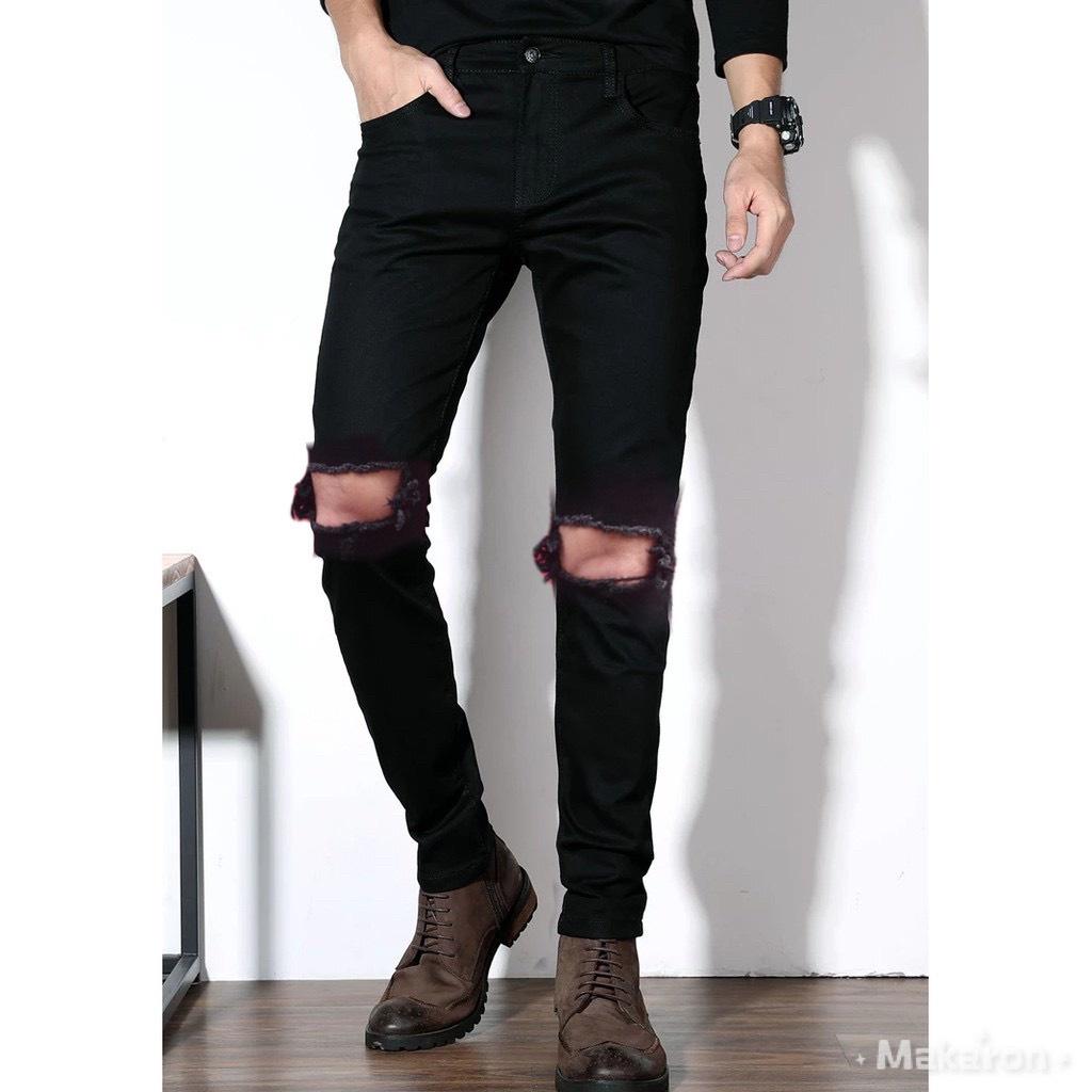 Quần Skinny Jean Nam Rách Gối Quần Bò Nam Đẹp