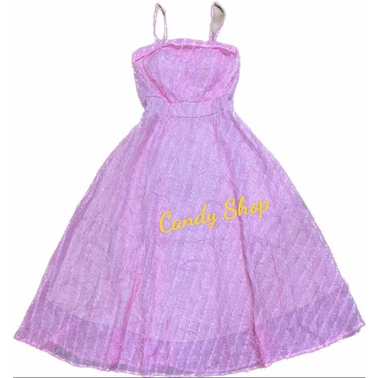 Đầm xoè lông vũ dự tiệc 2 dây cao cấp