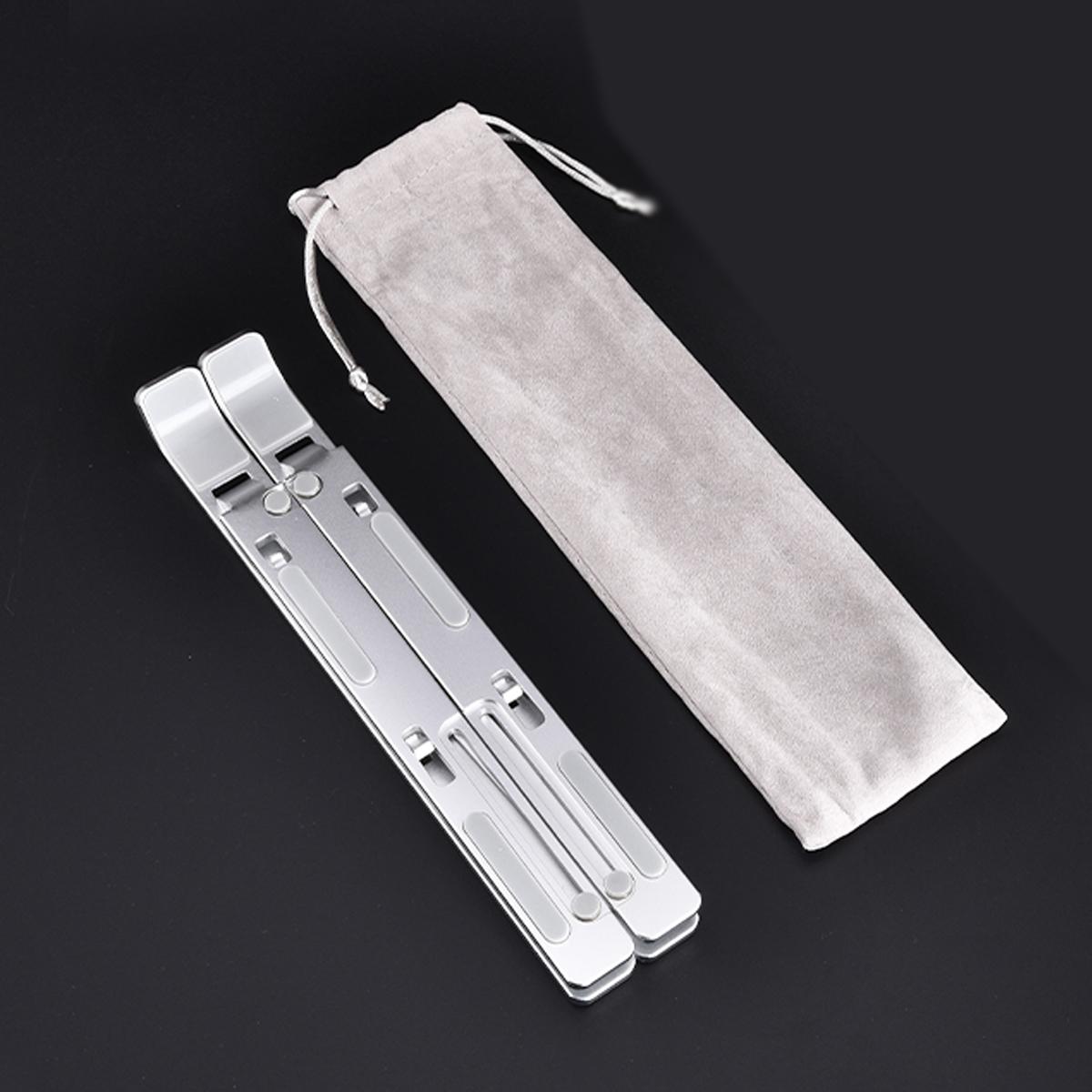 Giá kê laptop/macbook hợp kim nhôm gập gọn, tùy chỉnh độ cao tầm nhìn, đế tản nhiệt laptop