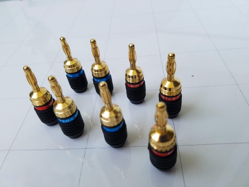Combo 4 rắc bắp chuối Monster Cable chất lượng dành cho dân đam mê âm thanh, jack loa cao cấp, hàng chính hãng