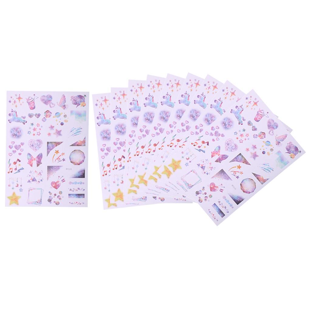 10 Sheets Horse Butterfly Photo Album Scrapbook Stickers Embellishments