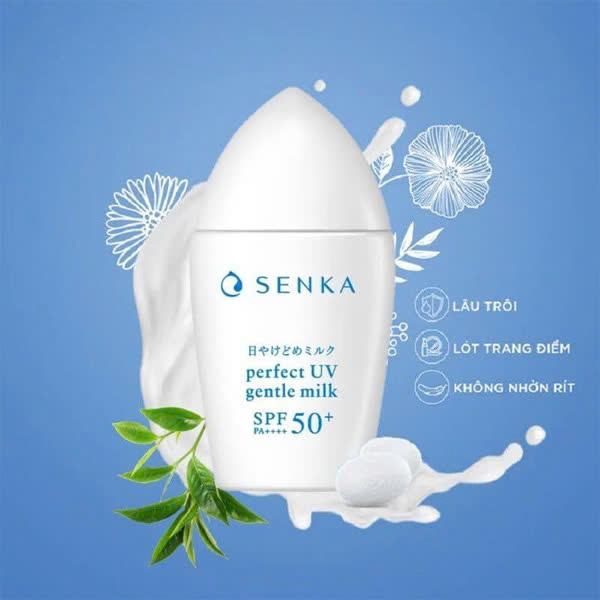 Sữa Chống Nắng Senka Cho Da Nhạy Cảm Perfect UV Gentle Milk SPF50+ PA++++ 40ml