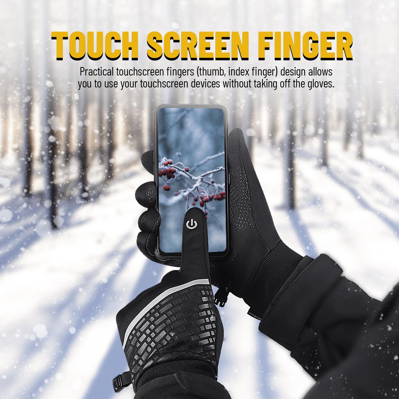 Găng Tay Ấm Áp Mùa Đông Lông Cừu Chống Thấm Nước Sử Dụng Màn Hình Cảm Ứng Dễ Dàng