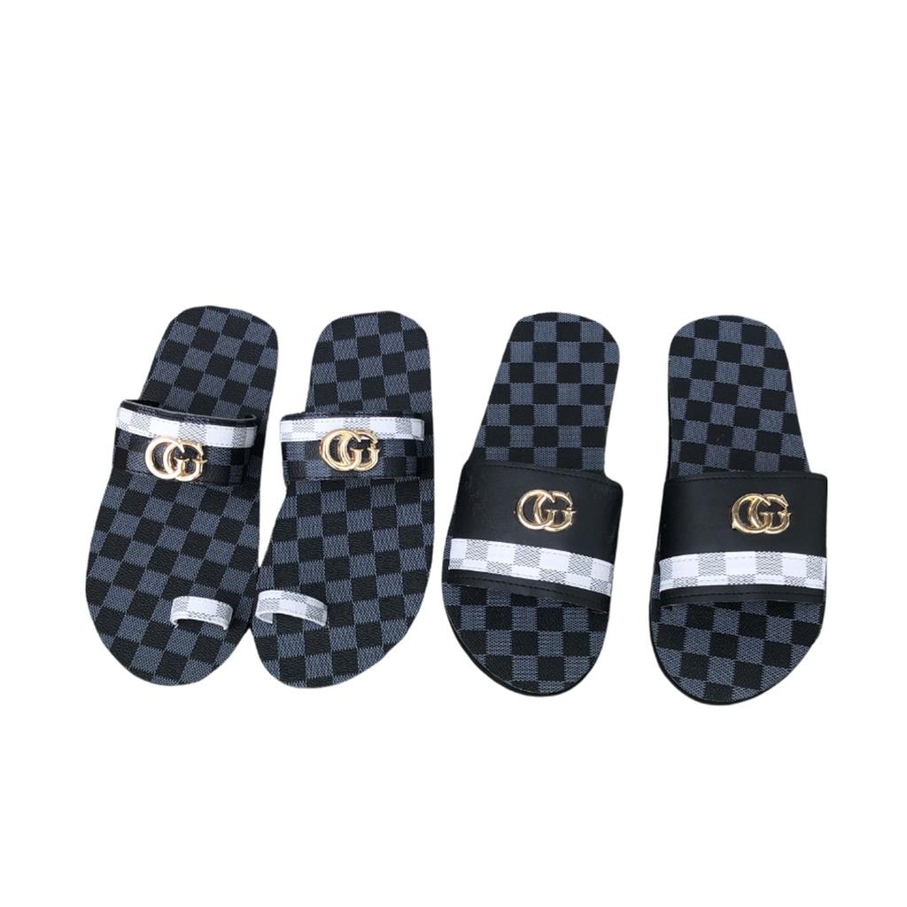 combo dép cặp nam và nữ sandal đồng nai ( đế ca rô xanh đen quai cùng màu ) size từ 35 nữ đến 42 nam size khác ib chọn