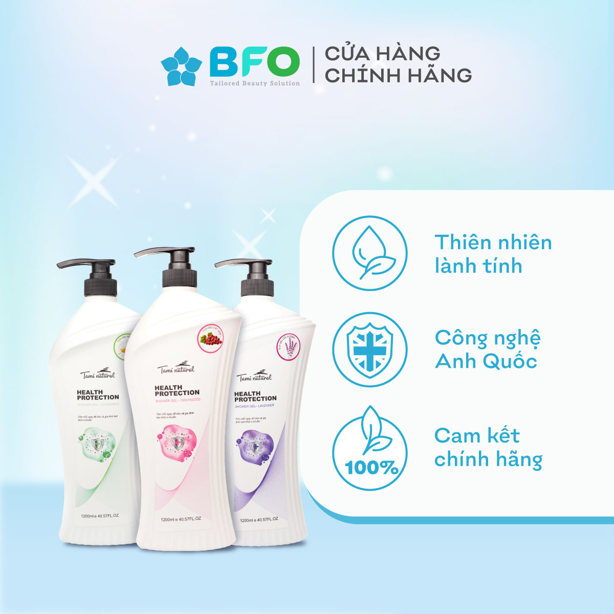 Sữa Tắm Kháng Khuẩn Gia Đình Heath ProtectionTami Natural Dưỡng Ẩm Cho Da Khoẻ Mạnh 1200ml