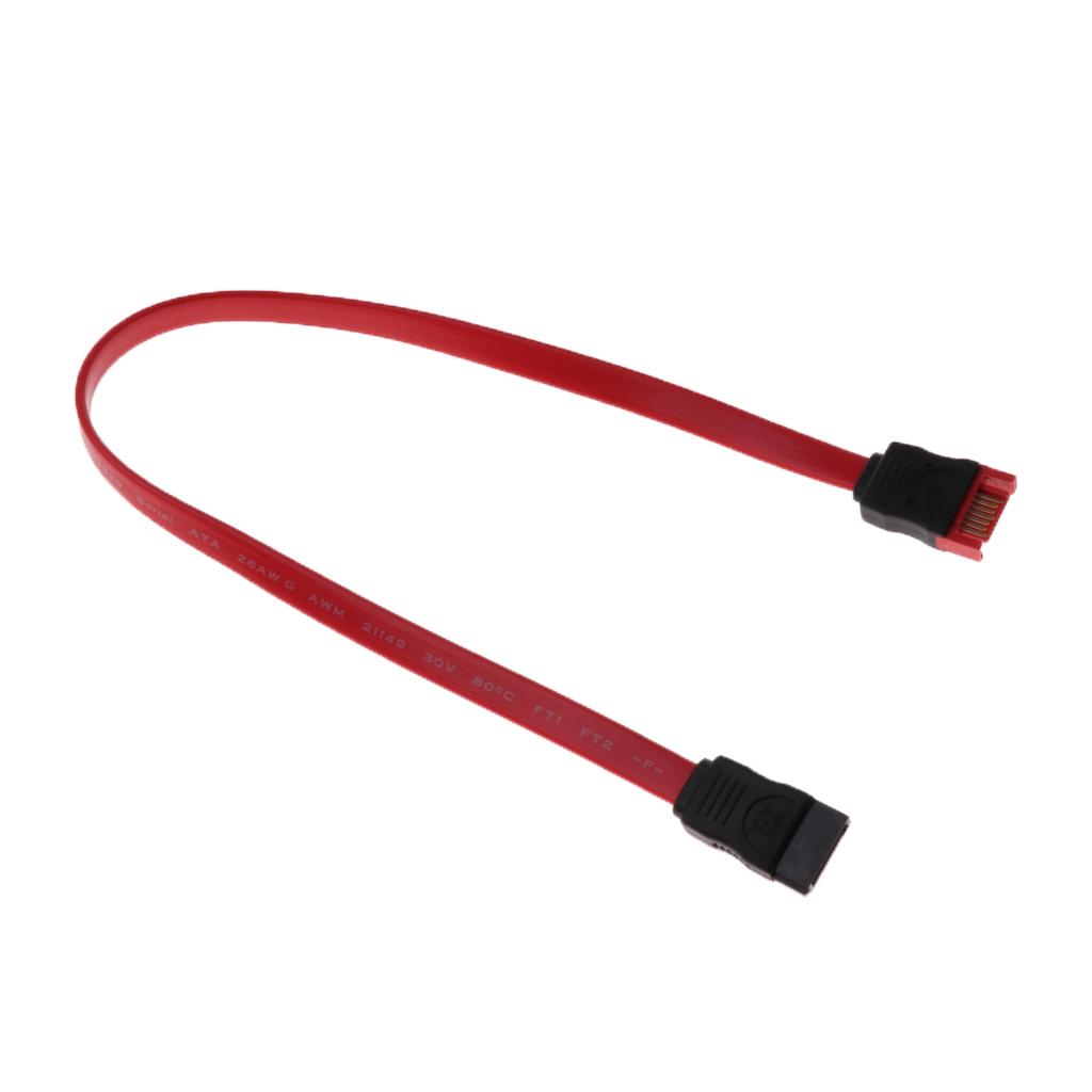 2xSATA 7 Pin Data Plug to Socket Hard Drive HDD Cable Adapter Extension Cable