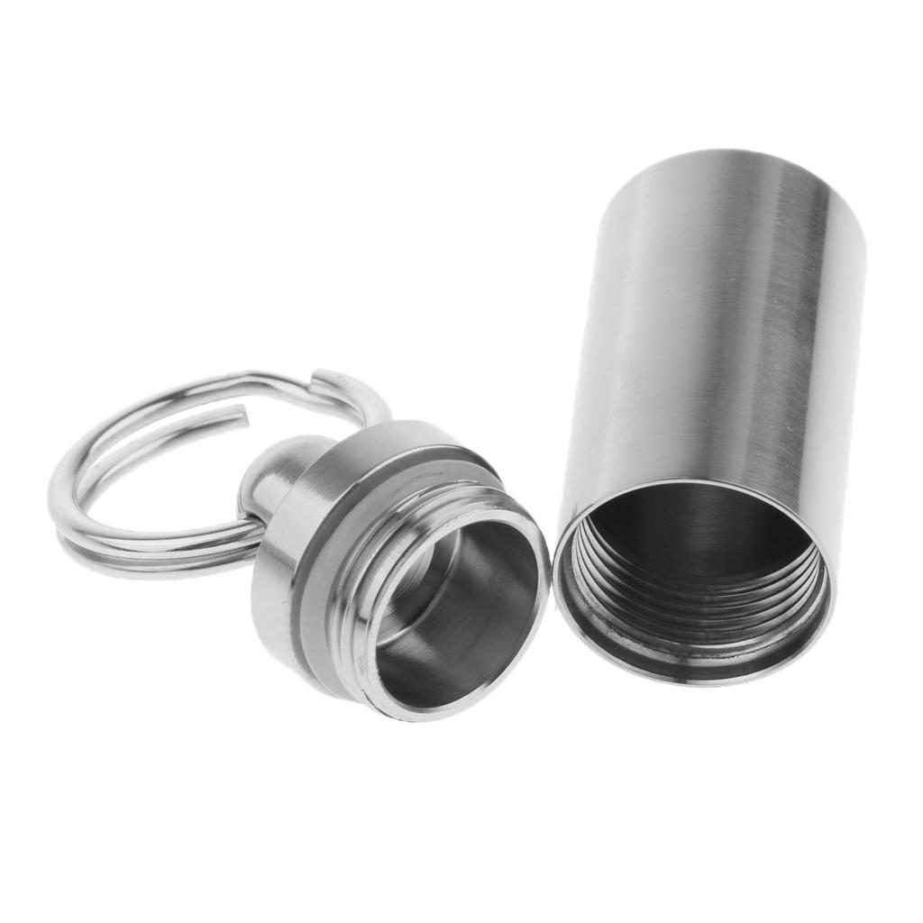 Waterproof Titanium Pocket Pill Box Capsule Tablet Bottle Holder Organizer Case Outdoor Travel