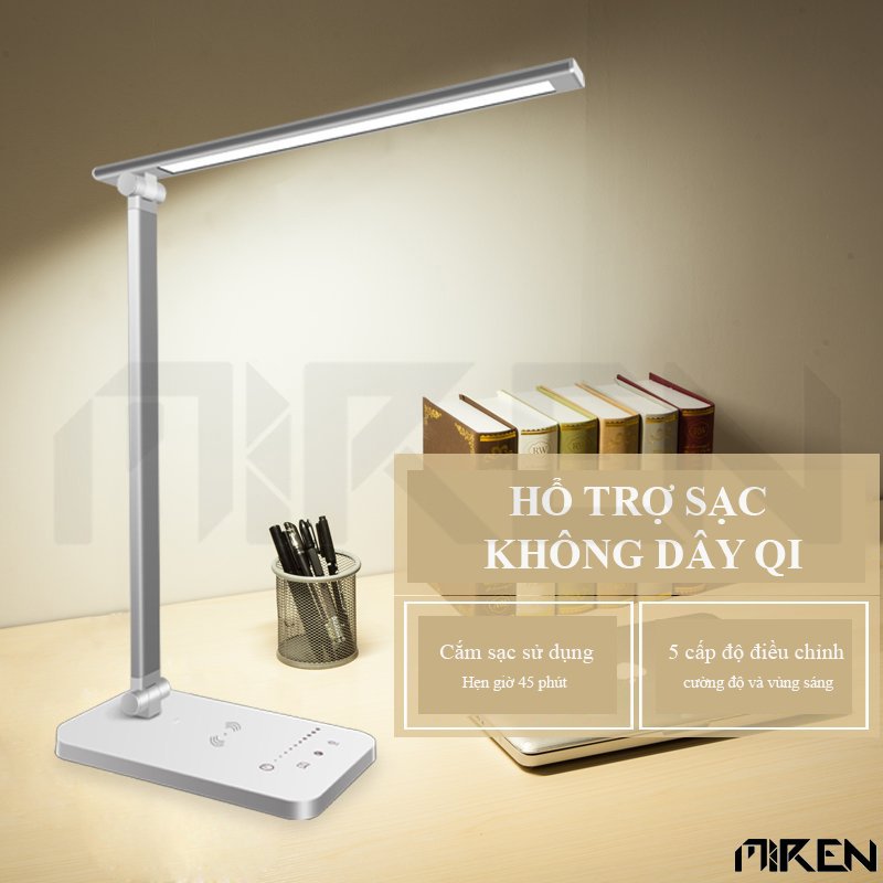 Đèn Led Bàn Học Đọc Sách Làm Việc - Cảm Ứng Bảo Vệ Mắt - Chống Cận – 5 Cấp Độ Điều Chỉnh - Gập 2 Chỗ Tiện Lợi Cho Học Sinh - Sinh Viên - Văn Phòng