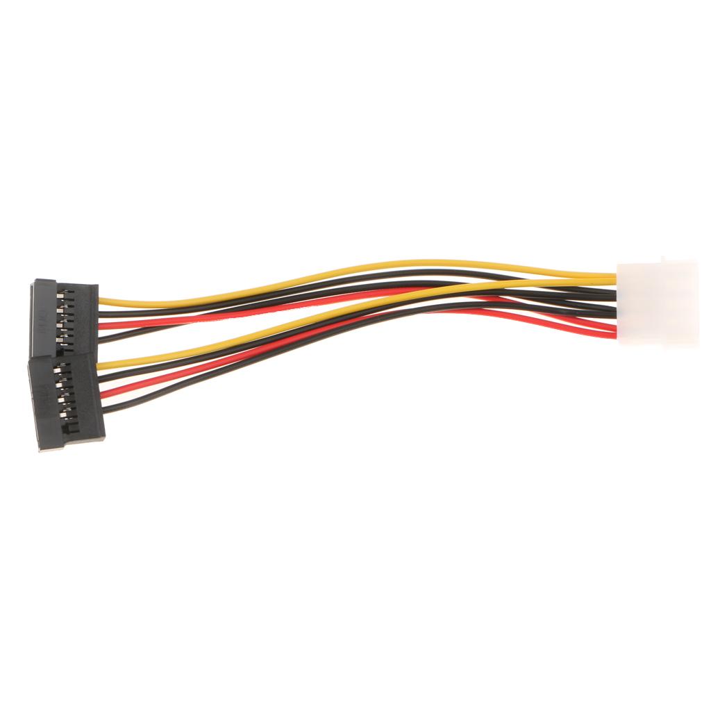 4-pin Molex to SATA Power 15-pin Connector Converter Adapter Cable