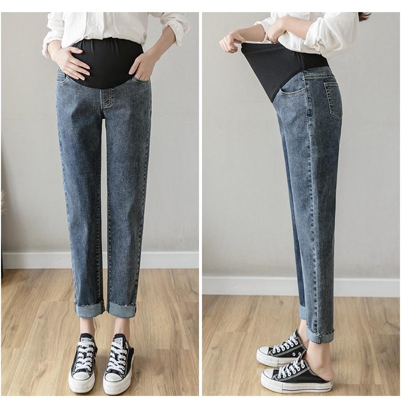 Quần jean bầu dáng baggy đẹp, chất jean mềm mại Mẹ bầu mặc đi chơi, đi làm đều được