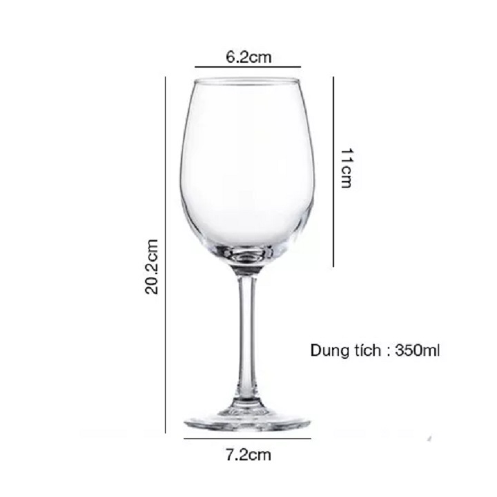 Ly Uống Vang Cao Cấp Nhiều Kích Cỡ Tặng Kèm Khăn Lau Ly 2 Mặt