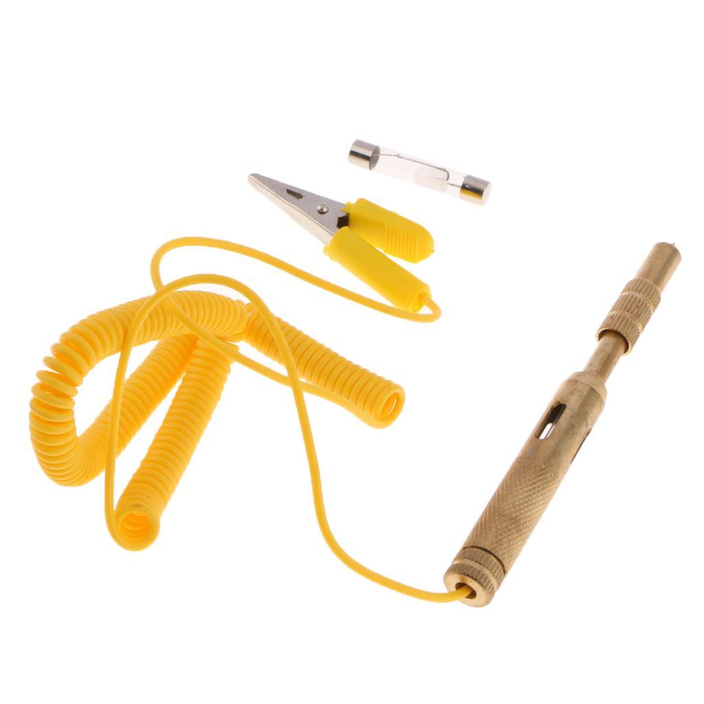 Truck Motorcycle Circuit Voltage Tester Test Pen 6V-24V Cable Clip