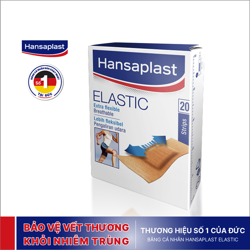 Băng cá nhân Hansaplast Elastic gói 20 miếng