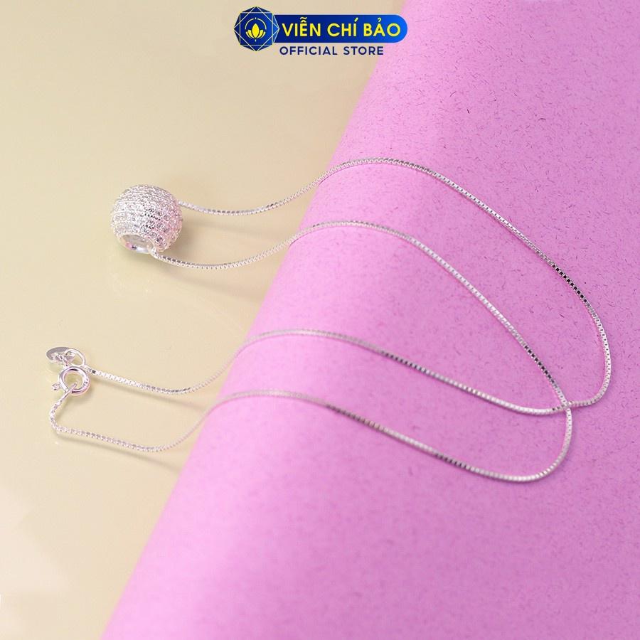 Dây chuyền bạc mặt Quả cầu pha lê, vòng cổ nữ bạc S925 thời trang phụ kiện trang sức nữ Viễn Chí Bảo M400111 D400144x