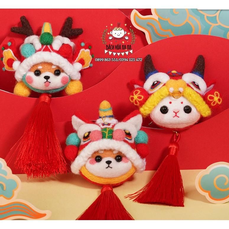 Gói nguyên liệu len chọc thú chibi Cute Lân đáng yêu Bách hóa Na na Handmade DIY