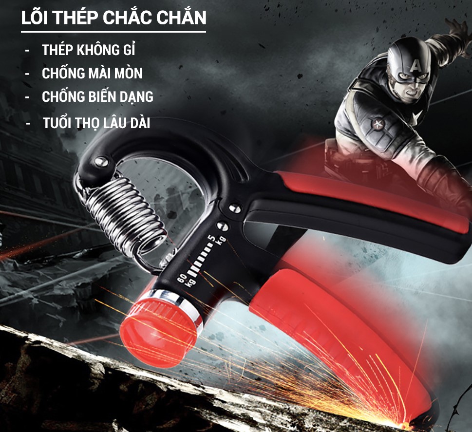 Kìm bóp tập cơ tay điều chỉnh lực 5-60kg