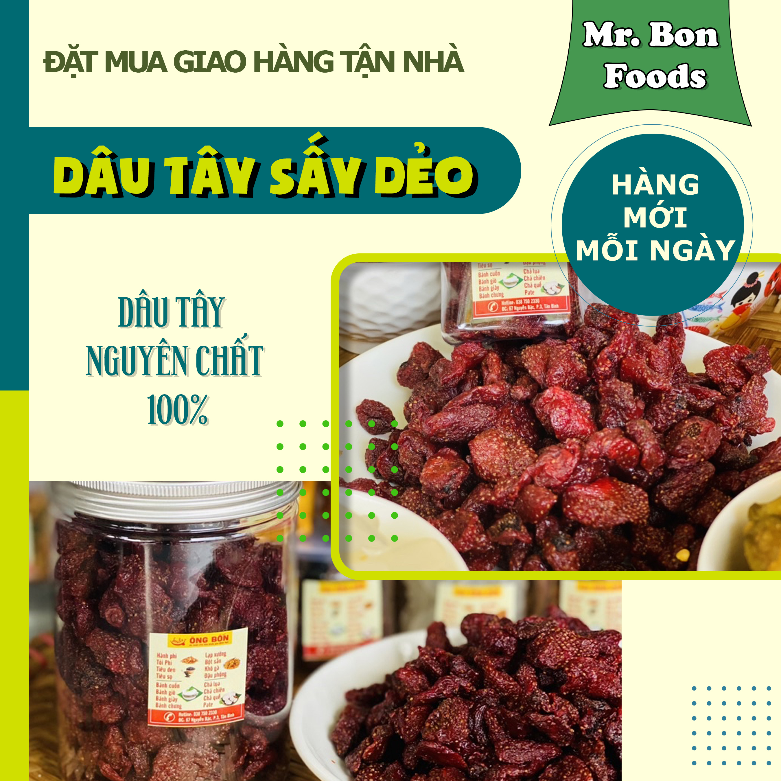 Dâu Tây Sấy Dẻo - Thơm, Ngọt Tự Nhiên - Đặc Sản Đến Từ Đà Lạt