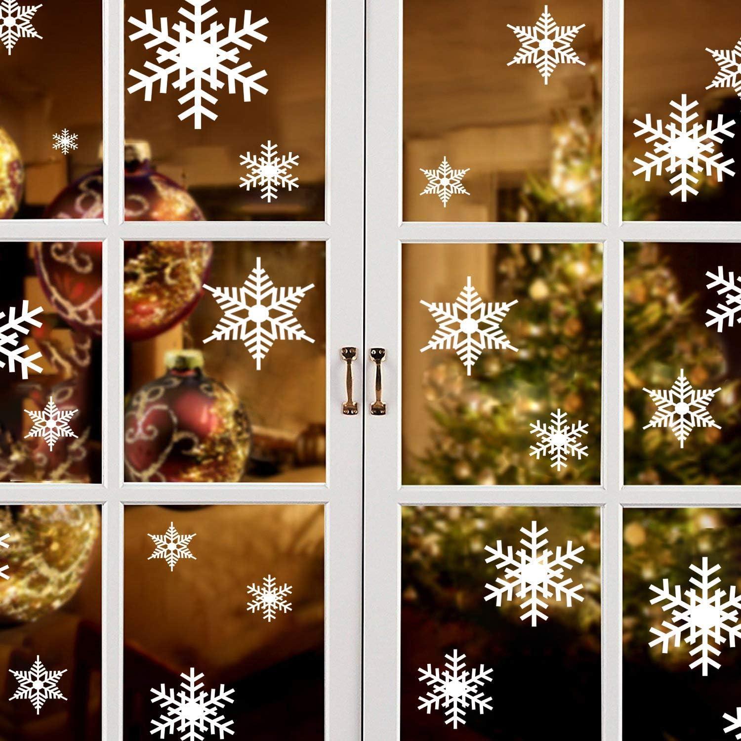 4 tờ dán cửa sổ dán bông tuyết tĩnh để trưng bày cửa sổ Giáng sinh