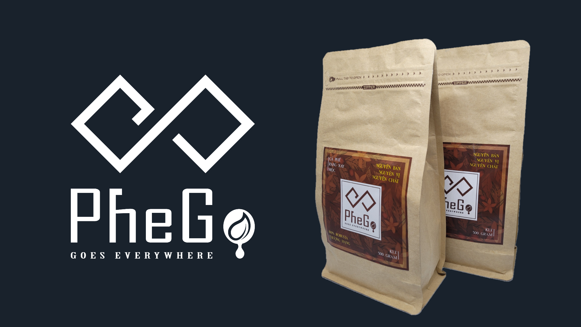 Cà Phê Rang Xay Mộc PheGo - 100% Robusta Thượng Hạng (500gr)