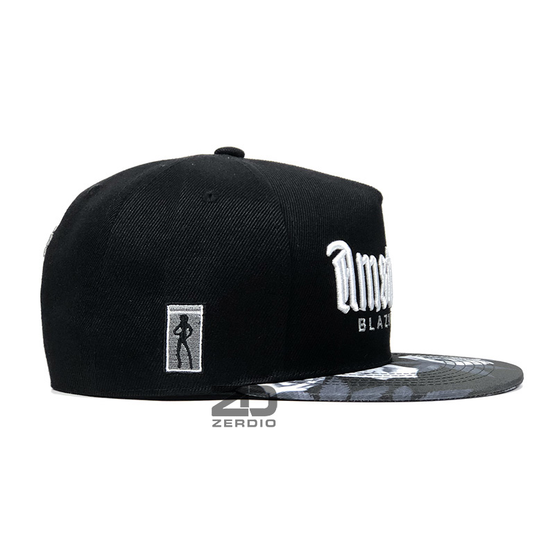 Nón nam snapback đen đẹp thêu họa tiết chữ cá tính - SN09