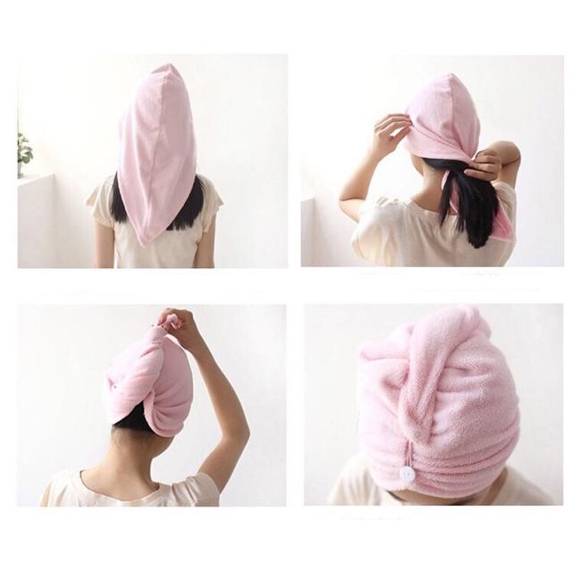 Khăn quấn tóc hút nước cotton màu ngẫu nhiên